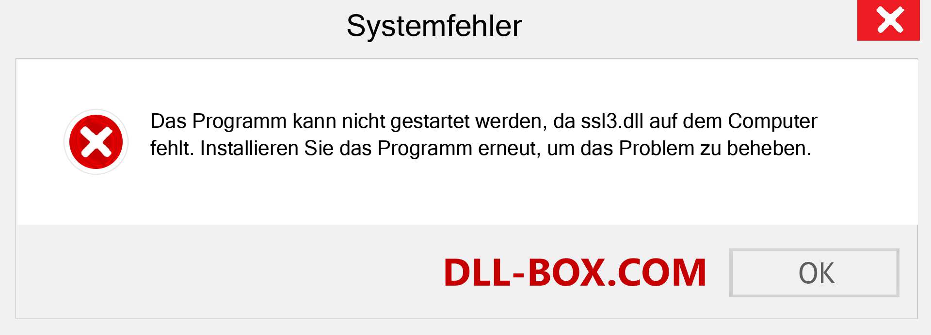 ssl3.dll-Datei fehlt?. Download für Windows 7, 8, 10 - Fix ssl3 dll Missing Error unter Windows, Fotos, Bildern