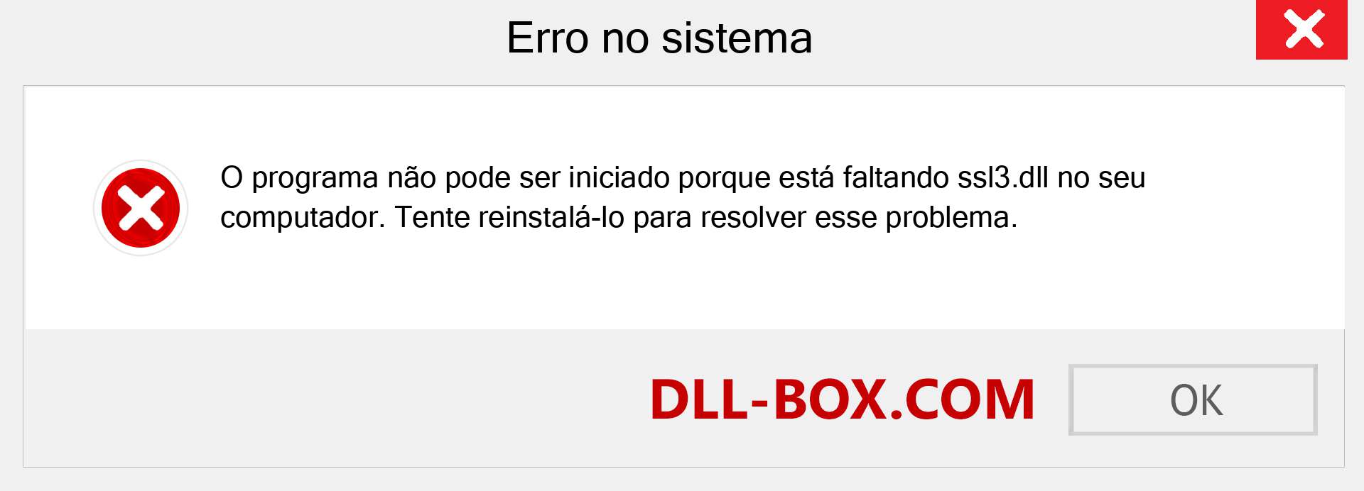 Arquivo ssl3.dll ausente ?. Download para Windows 7, 8, 10 - Correção de erro ausente ssl3 dll no Windows, fotos, imagens